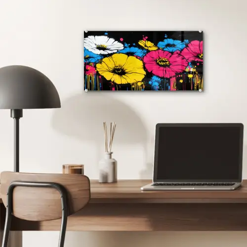 Graffiti - Bloemen - Kleur plexiglas 5mm klein -sfeer6