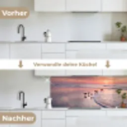 Meeuwen - Strand - Zee - Roze keuken achterwand 2 middel -voor-na_DE