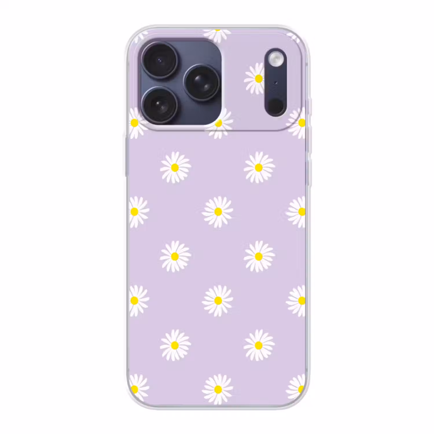 Telefoonhoesje Softcase - Madeliefjes - Pastel - Wit - Paars - Bloemen