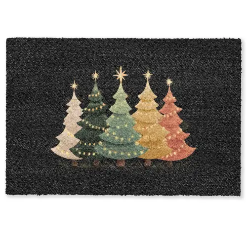 Kerstbomen - Kleurrijk - Lichtjes - Ster Deurmat klein -zkaufland3d