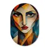 Portret - Abstract - Vormen Wandcirkel Ovaal Forex klein -3d