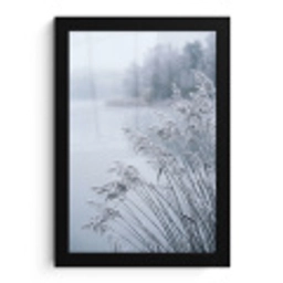 Riet - Bevroren - Winter - Natuur fotolijst zwart zonder passe partout klein -3d