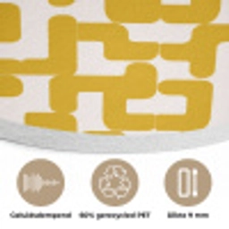 Geel - Beige - Patroon Akoestische PET Vilt - Rond klein 838 -closeup_NL