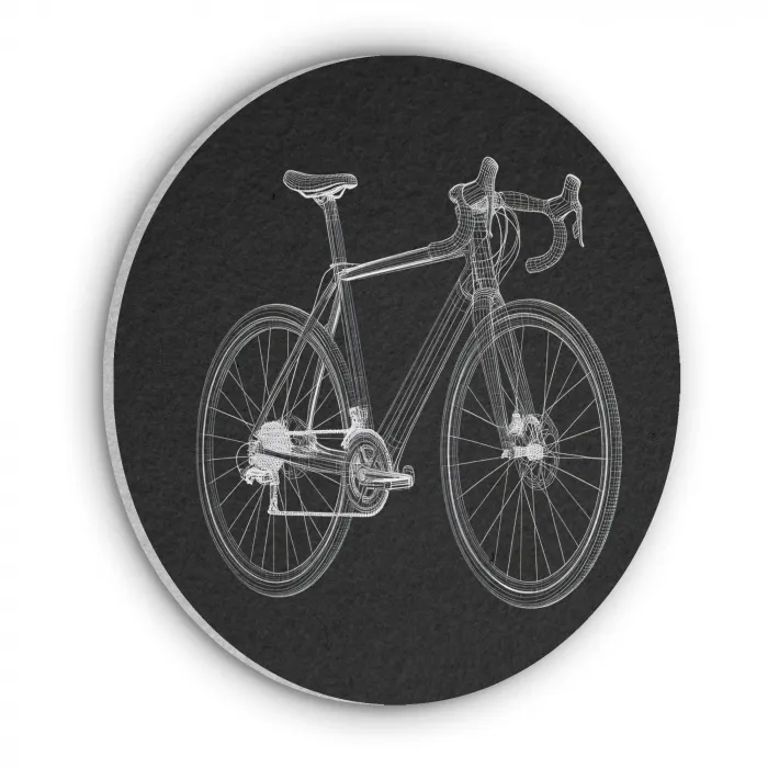 Lijnen - Illustratie - Wit Akoestische PET Vilt - Rond klein -3d