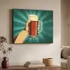Bierglas - Schuim - Retro - Groen Textielframe - compleet frame klein -sfeer3