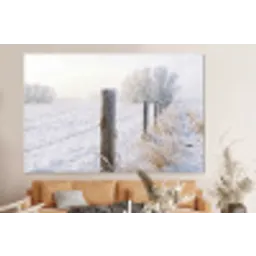 Hek - Sneeuw - Mist - Platteland - Nostalgisch forex 5mm xxl -bovenbank