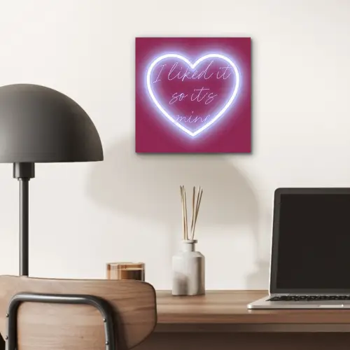 I liked it so it's mine - Neon hart - Roze aluminium wit klein -sfeer5
