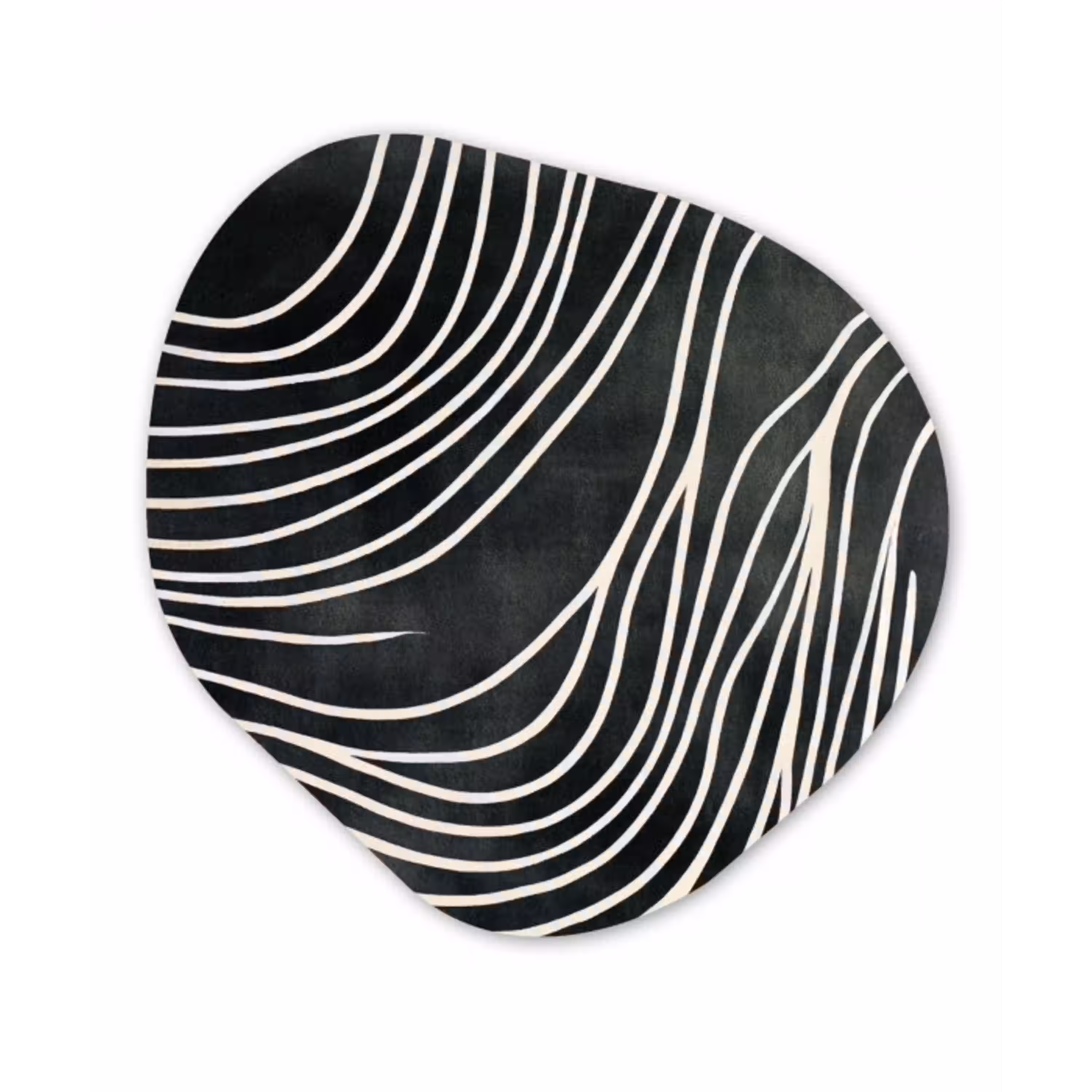 Lijnen - Patroon - Abstract - Wit Wandcirkel Organisch Forex 3mm klein -3d