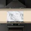 Wervelende - Grijsstructuur - Marmer - Wit keuken achterwand spatscherm klein 900 -sfeer1