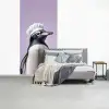 Pinguïn - Koksmuts - Lief - Paars fotobehang vinyl groot -slaapkamer
