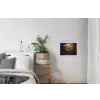 Stad - Maan - Mozaïek - Kleurrijk textielposter latten blank klein -woonkamer