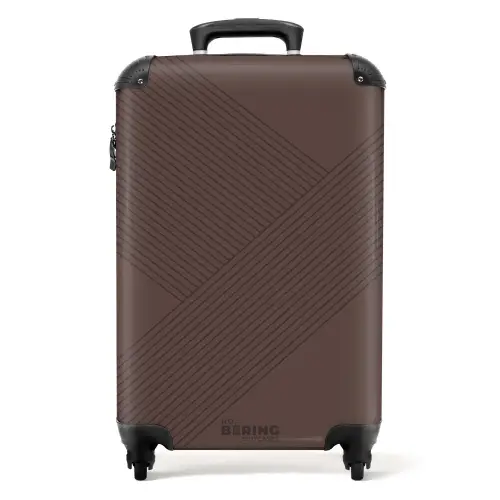 Minimal - Kruisende lijnen op donkerbruin NBS - Handbagage koffer - Unisex middel -productfoto_recht