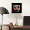 Graffiti - Schotse hooglander - Zwart - Koe aluminium wit klein -sfeer5