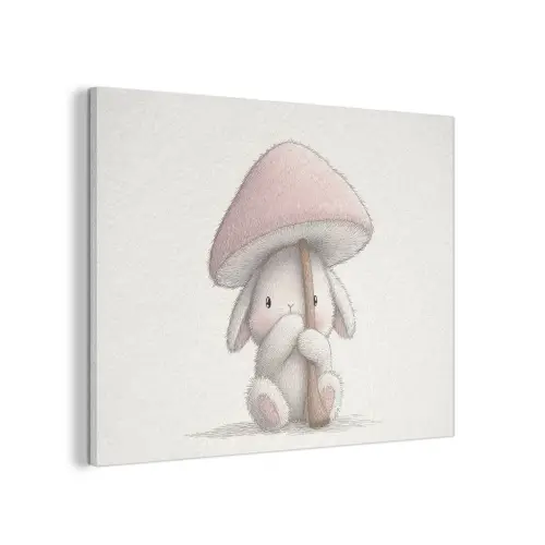 Paddenstoel - Konijn - Roze PET vilt klein -3d