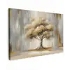 Boom - Bladeren - Abstract - Wit canvas 2cm klein -z3d