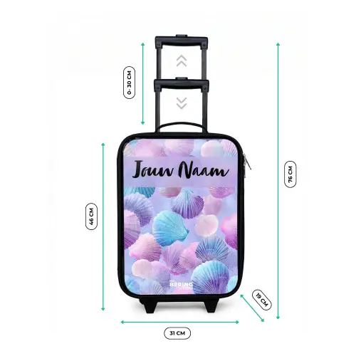Schelpen - Paars - Blauw - Patroon Kinderkoffer - Zwart klein -productfoto_formaten