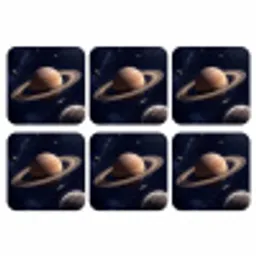 Planeten - Saturnus - Ruimte onderzetter kurk middel -3d