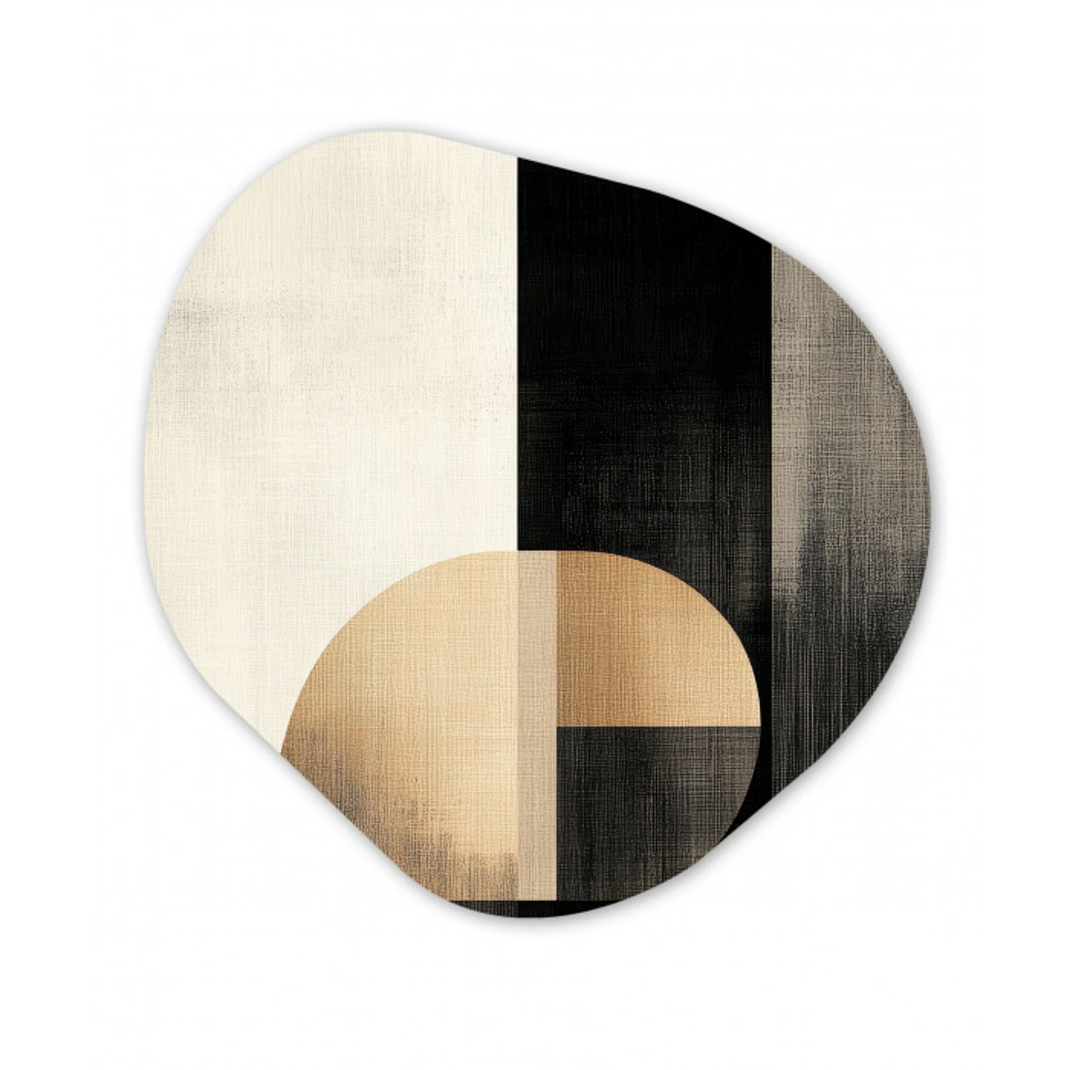 Vormen - Modern - Zwart Wandcirkel Organisch Forex 3mm klein -3d