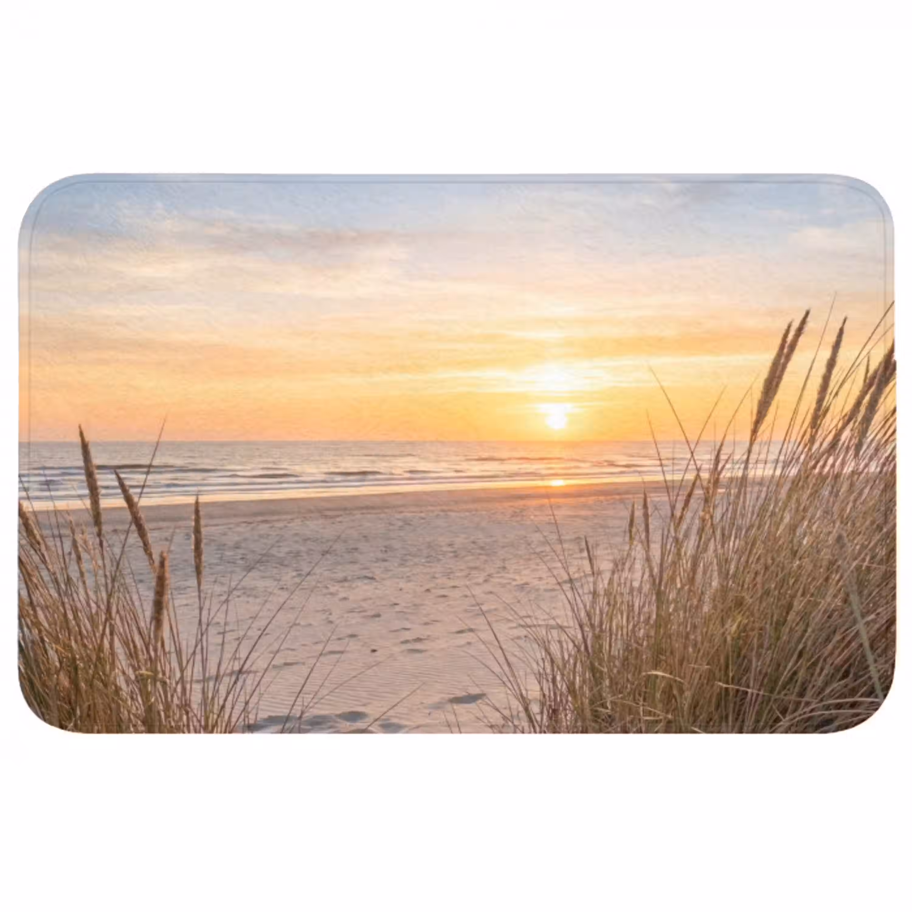 Zonsondergang - Duinen - Zee Badmat middel -3d