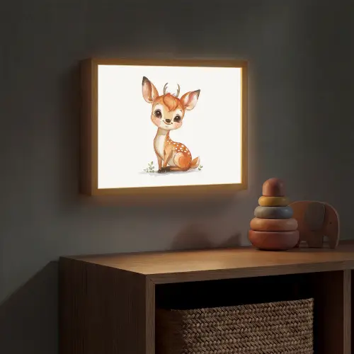 Hert - Baby - Dieren Light Box met batterij (Wandlamp kind) middel -sfeer5_kind
