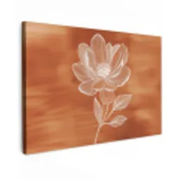 Bloem - Minimalistisch - Wit Tuinposter op houten frame 2 cm dik klein -3d
