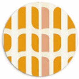 Geometrisch - Patroon - Geel - Roze Wandcirkel kunststof plaat 5mm dik klein 188 -3d