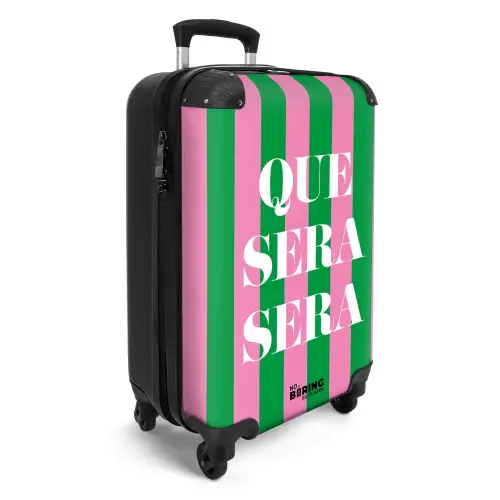 Quotes - Que sera sera smaragdgroen en fuchsia roze NBS - Handbagage koffer - Kinderen Unisex middel -productfoto_3d
