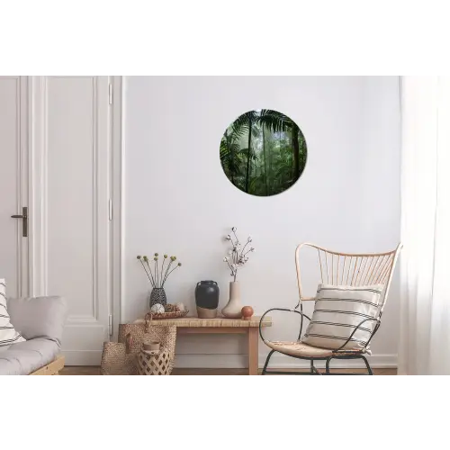Regenwoud - Tropisch - Jungle - Bomen - Planten Wandcirkel aluminium klein -woonkamer