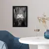 Schotse hooglander - Koe - Zwart - Wit - Dieren fotolijst zwart zonder passe partout klein -sfeer4