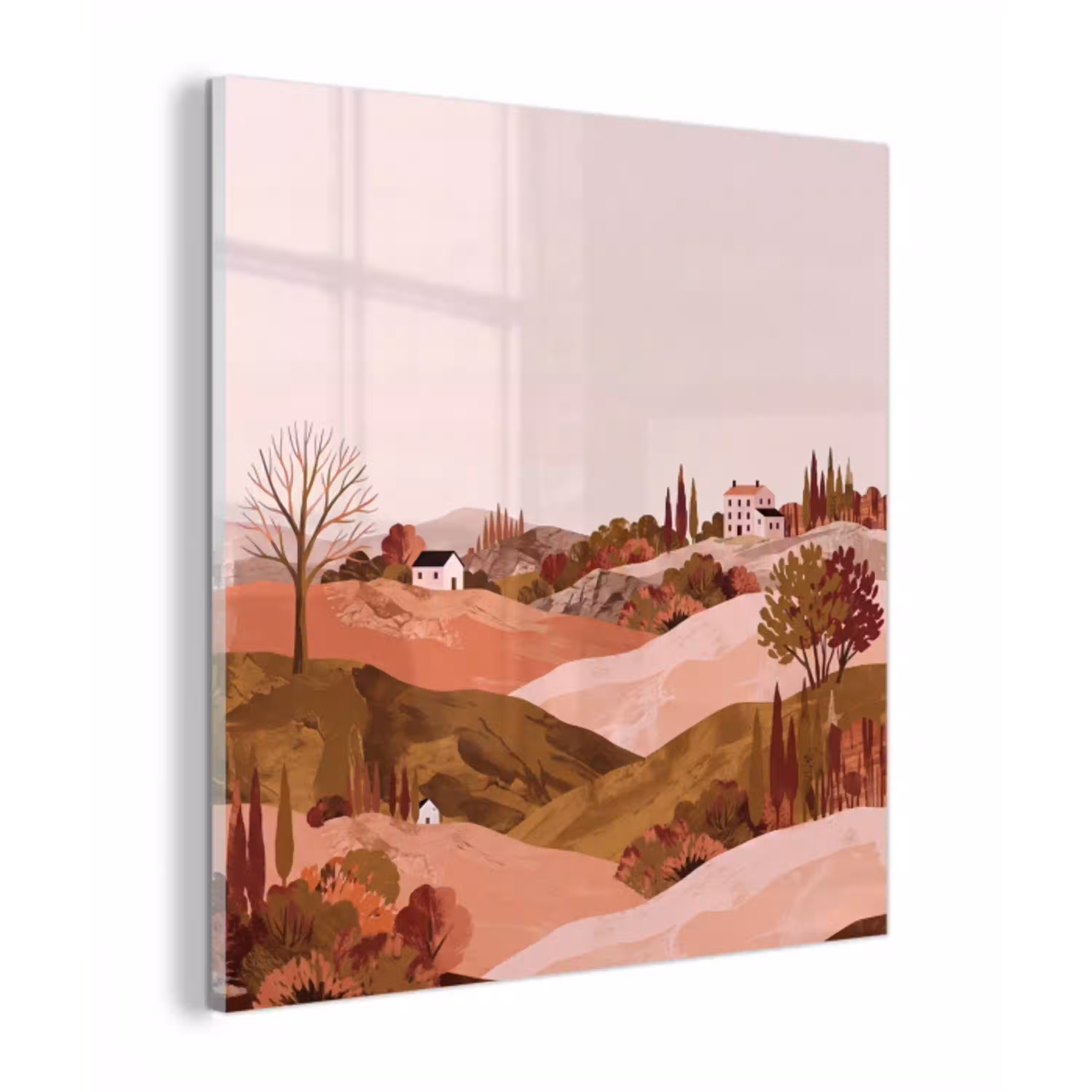 Heuvellandschap - Grafisch - Terracotta plexiglas 5mm klein -z3d