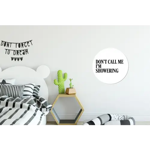 Tekst - Modern - Zwart - Wit Wandcirkel aluminium klein -kinderkamer