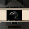 Vogel - Portret - Neushoornvogel - Zwart - Dieren keuken achterwand spatscherm klein -sfeer1