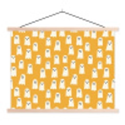 Halloween - Spookjes - Oker textielposter latten blank klein 122 -3d