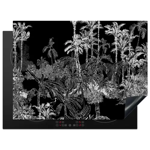 Tropisch - Jungle - Bomen - Bladeren Inductie beschermer vinyl 3mm klein -3d