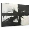 Modern - Zwart wit - Abstract - Kunst Textielframe zwart klein -3d