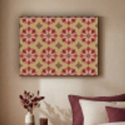 Bloemen - Retro - Groen Textielframe zwart klein 947 -sfeer1