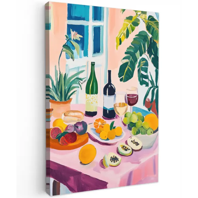 Tafel - Wijn - Fruit canvas 2cm klein -z3d