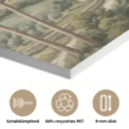 Landschap - Heuvels - Zandpad - Groen PET vilt klein -closeup_DE