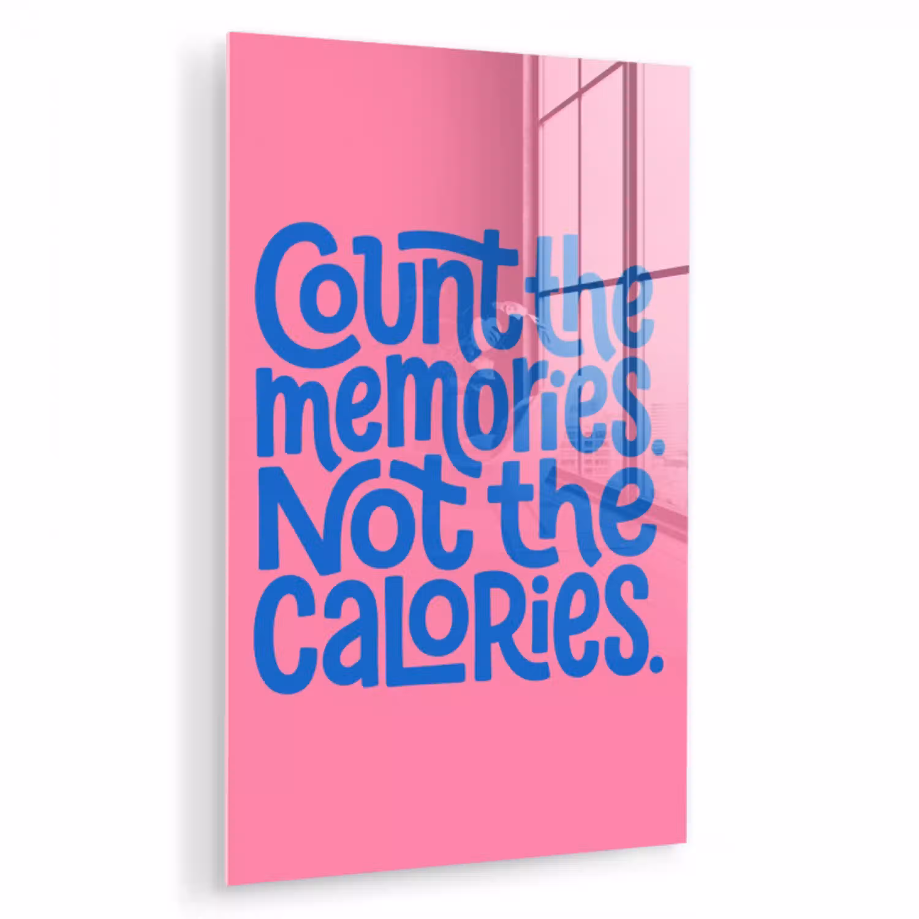 Memories - Roze - Blauw - Quote plexiglas 5mm klein -zzzproduct_nieuw
