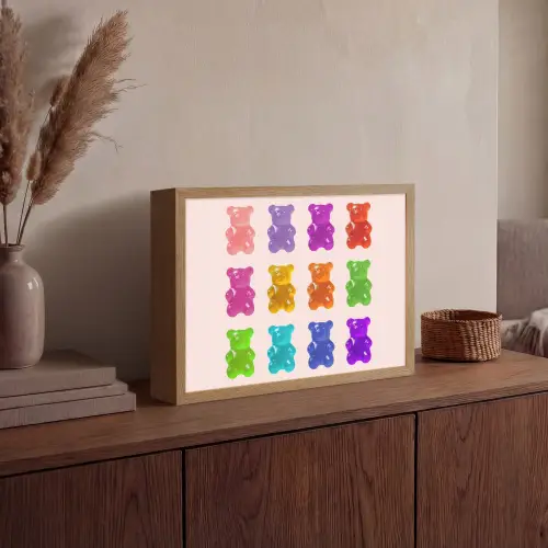 Beer - Kleurrijk - Snoep Light Box met batterij (Wandlamp) middel -sfeer2