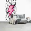 Bliksem - Roze - Stippen fotobehang vinyl groot -slaapkamer