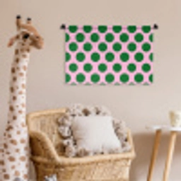Polkadots - Patroon - Groen Wandkleed katoen klein 269 -wsfeer5_kind