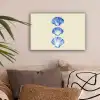 Schelpen - Blauw - Beige canvas 2cm klein -sfeer1