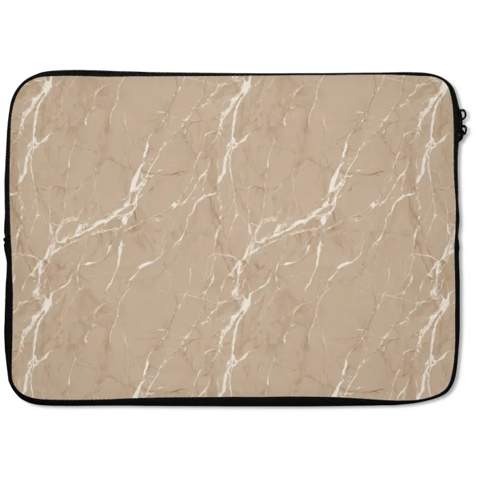 Beige - Marmer - Organisch - Wit laptophoes neopreen klein 279 -zkaufland3dotto