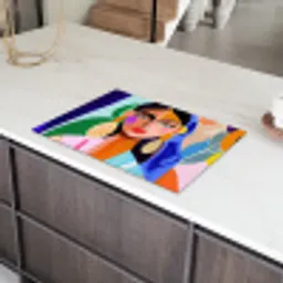 Portret - Vrouw - Modern Inductie beschermer vinyl 3mm klein -sfeer8