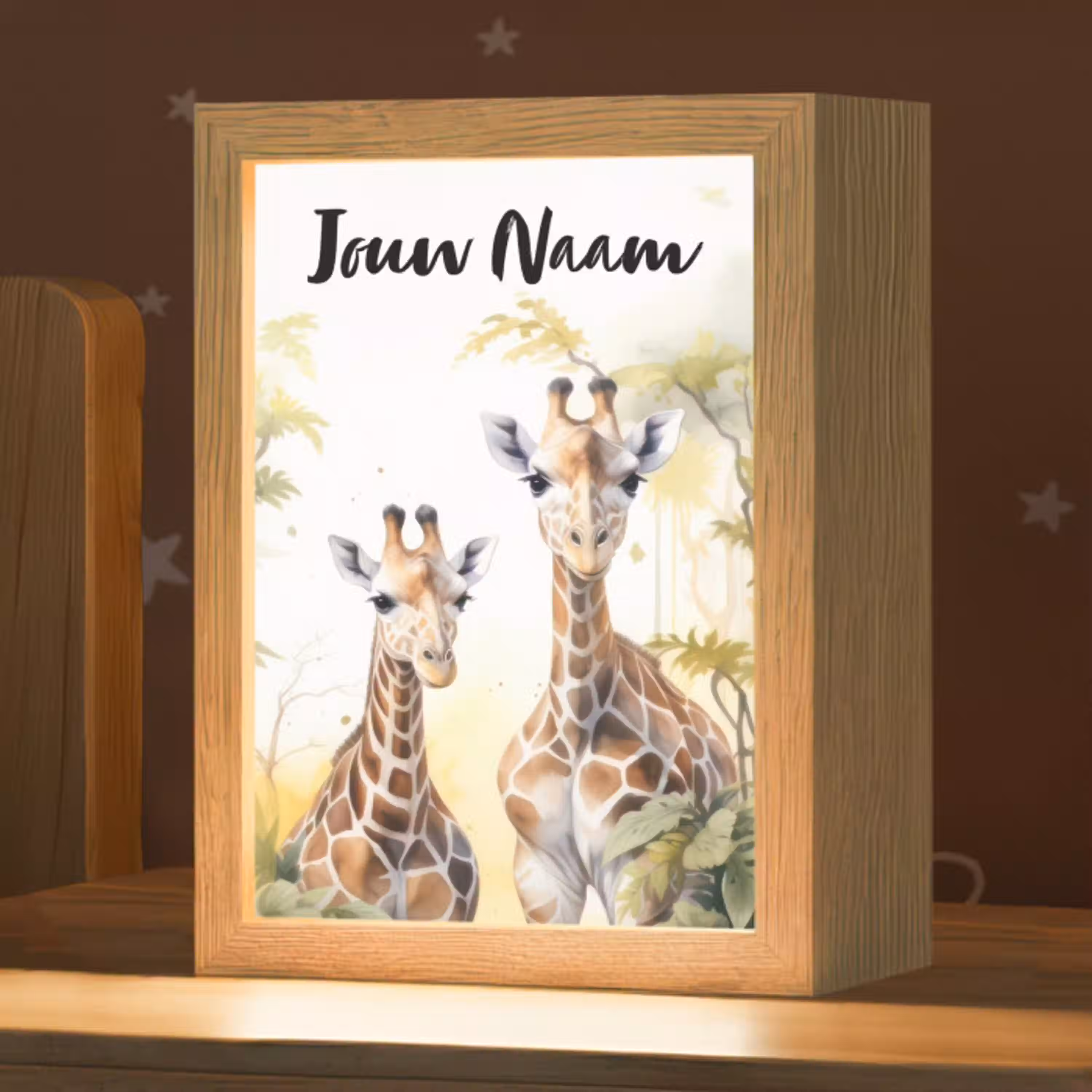 Giraffe - Wilde dieren - Natuur - Kinderen Light Box met kabel (Kinderlampje) klein -zzz_3d_website