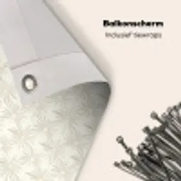 Patroon - Bloemen - Beige Balkonbeschermer Duitsland klein 596 -closeup_NL