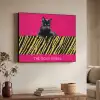 Kat - Baas - Roze - Tijgerprint Textielframe zwart klein -sfeer3