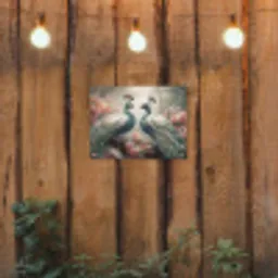 Pauwen - Pauwenveren - Vogels - Bloemen - Natuur tuinposter los doek klein -sfeer1