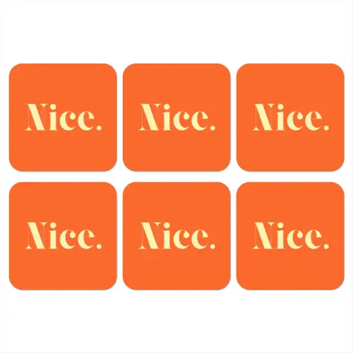 Oranje - Gebroken wit - Nice onderzetter kurk middel -3d